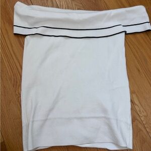 Knit off the shoulder white top